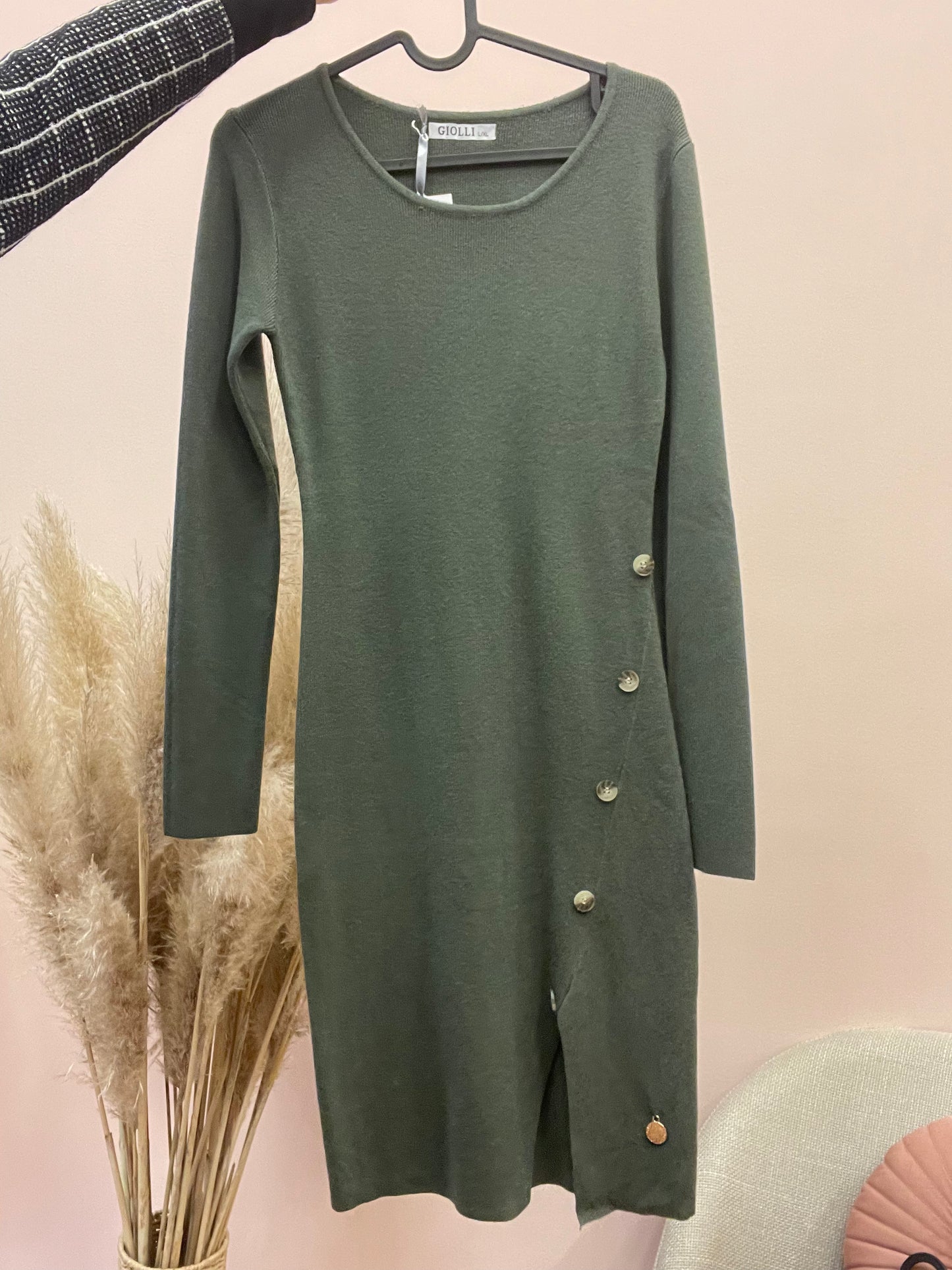 Vestido de malha com botões (ref 054)
