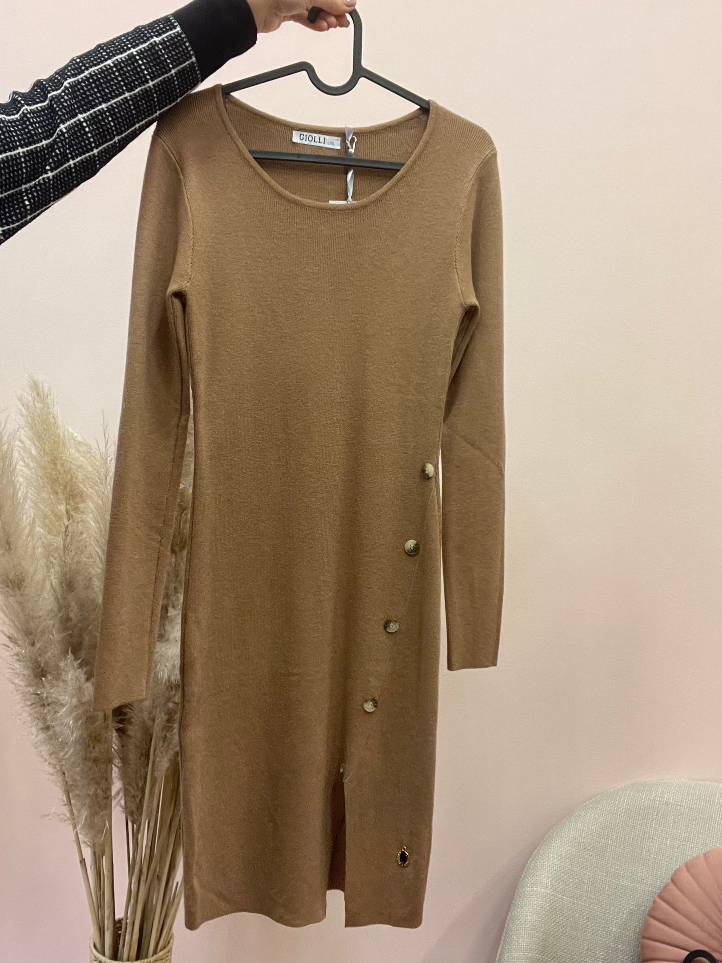 Vestido de malha com botões (ref 054)
